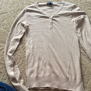 Faconnable V-Neck Sweater in Light Beige